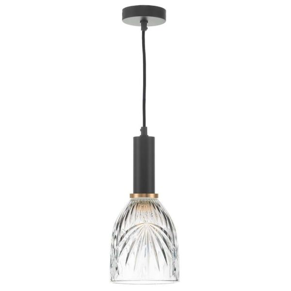 Lampa wisząca Dar Lighting SP6522 + MOT6508 Motif 1 Light E27 Suspension Matt Black And Bronze