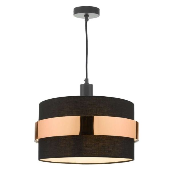 Підвісний світильник Dar Lighting SP6522 + OKI6522 1 Light E27 Suspension Matt Black And Bronze