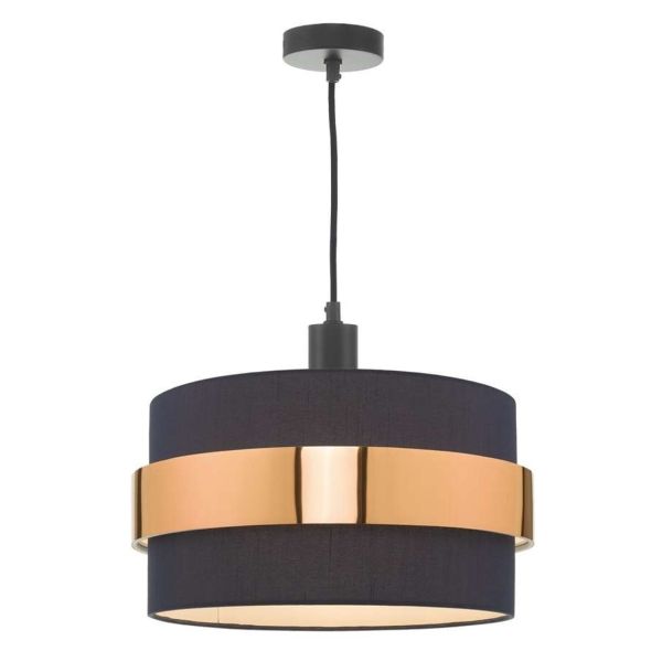 Підвісний світильник Dar Lighting SP6522 + OKI6523 1 Light E27 Suspension Matt Black And Bronze