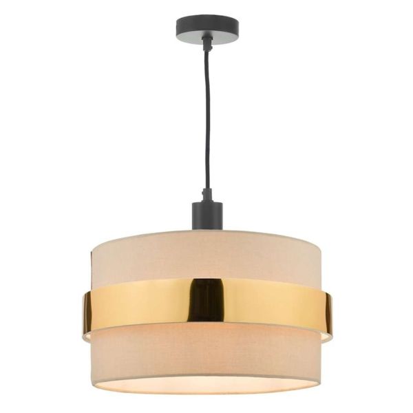 Підвісний світильник Dar Lighting SP6522 + OKI6529 1 Light E27 Suspension Matt Black And Bronze