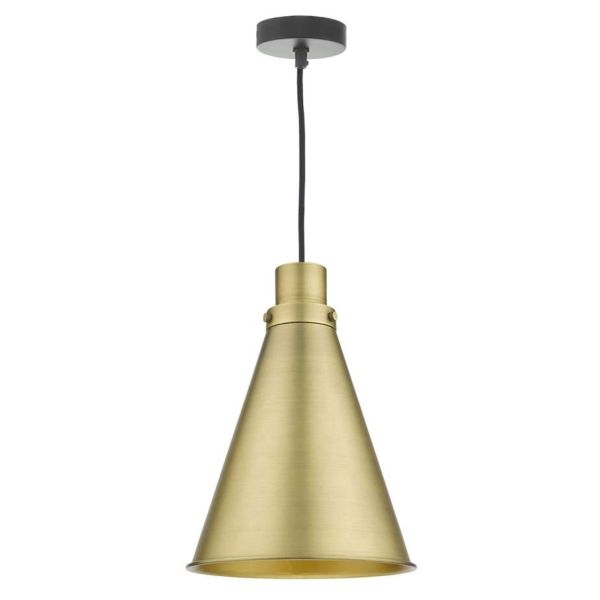 Підвісний світильник Dar Lighting SP6522 + POT8642 Potter 1 Light E27 Suspension Matt Black And Bronze