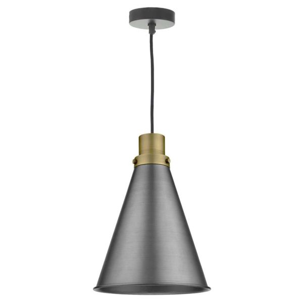 Підвісний світильник Dar Lighting SP6522 + POT8661 Potter 1 Light E27 Suspension Matt Black And Bronze