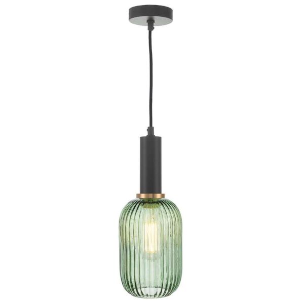 Підвісний світильник Dar Lighting SP6522 + SAW6524 Sawyer 1 Light E27 Suspension Matt Black And Bronze