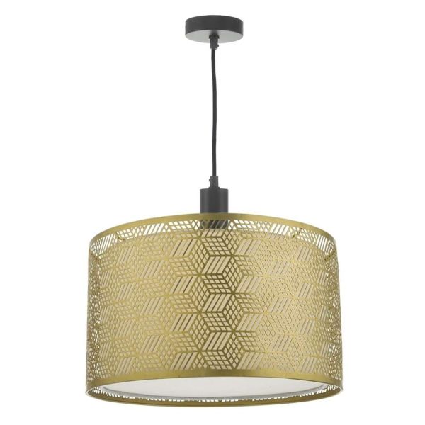 Підвісний світильник Dar Lighting SP6522 + TIN6535 Tino 1 Light E27 Suspension Matt Black And Bronze