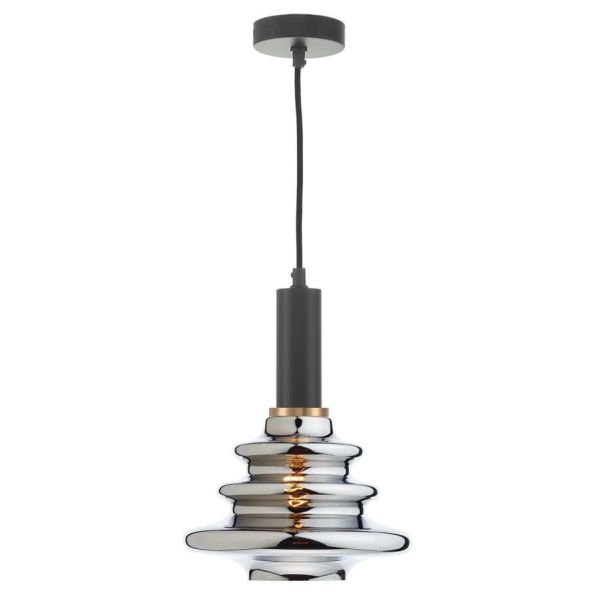 Підвісний світильник Dar Lighting SP6522 + ZEP6550 Zephyr 1 Light E27 Suspension Matt Black And Bronze