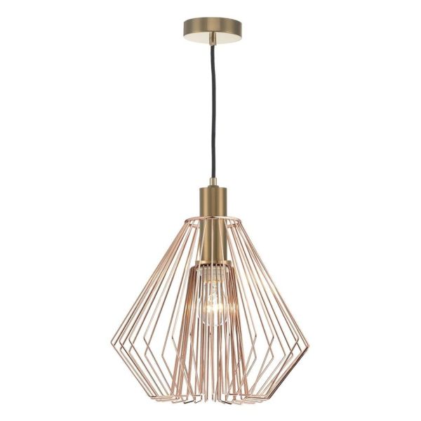 Lampa wisząca Dar Lighting SP6563 + NEE6564 Needle 1 Light Suspension Bronze