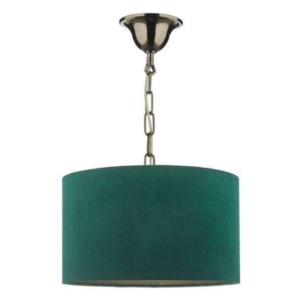 Lampa wisząca Dar Lighting SP6575 + AKA6524 Akavia 1 Light Antique Brass E27 Suspension With Chain