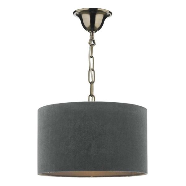 Lampa wisząca Dar Lighting SP6575 + AKA6539 Akavia 1 Light Antique Brass E27 Suspension With Chain