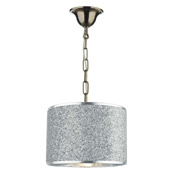 Lampa wisząca Dar Lighting SP6575 + BIS6532 Bistro 1 Light Antique Brass E27 Suspension With Chain