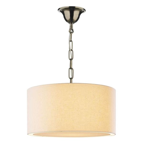 Lampa wisząca Dar Lighting SP6575 + EDW6533 Edward 1 Light Antique Brass E27 Suspension With Chain