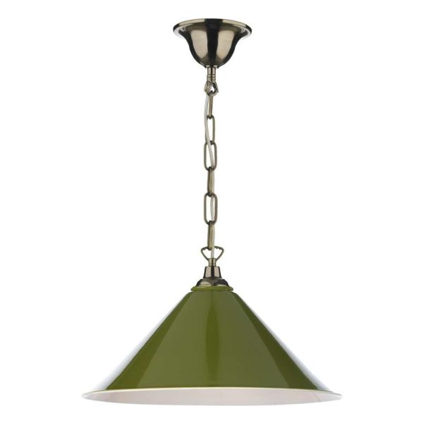 Lampa wisząca Dar Lighting SP6575 + KIN6524 Kinsley 1 Light Antique Brass E27 Suspension With Chain