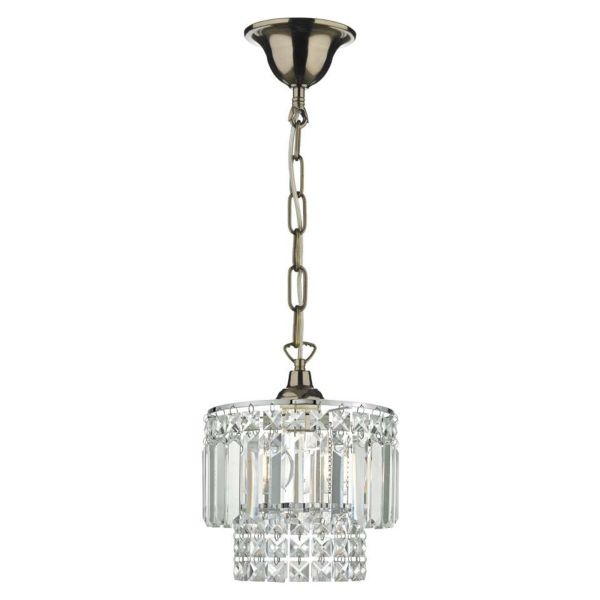 Lampa wisząca Dar Lighting SP6575 + KYL6550 Kyla 1 Light Antique Brass E27 Suspension With Chain