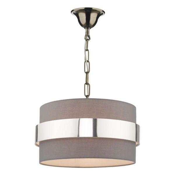 Підвісний світильник Dar Lighting SP6575 + OKI6539 1 Light Antique Brass E27 Suspension With Chain