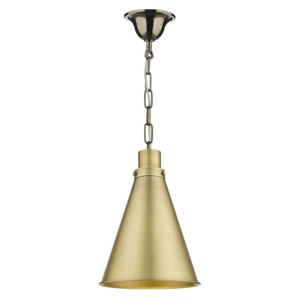 Lampa wisząca Dar Lighting SP6575 + POT8642 Potter 1 Light Antique Brass E27 Suspension With Chain