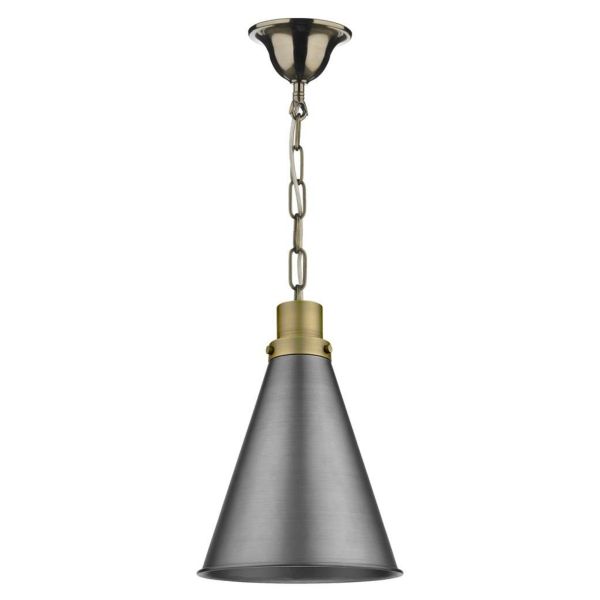 Lampa wisząca Dar Lighting SP6575 + POT8661 Potter 1 Light Antique Brass E27 Suspension With Chain