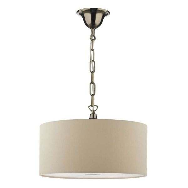 Lampa wisząca Dar Lighting SP6575 + RON6529 Ronda 1 Light Antique Brass E27 Suspension With Chain