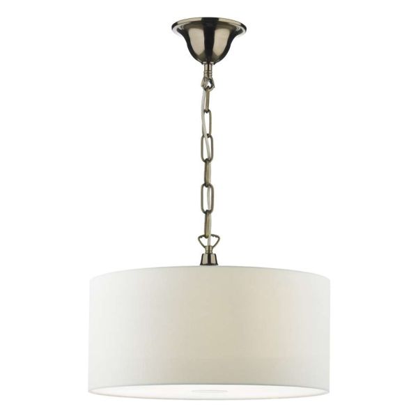 Lampa wisząca Dar Lighting SP6575 + RON652 Ronda 1 Light Antique Brass E27 Suspension With Chain