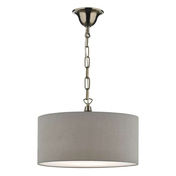 Lampa wisząca Dar Lighting SP6575 + RON6539 Ronda 1 Light Antique Brass E27 Suspension With Chain