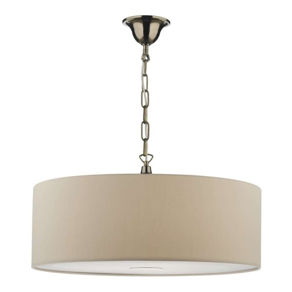 Lampa wisząca Dar Lighting SP6575 + RON8629 Ronda 1 Light Antique Brass E27 Suspension With Chain