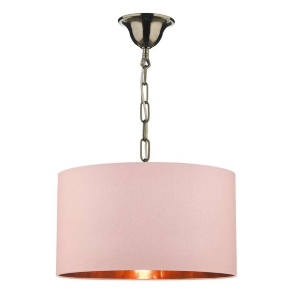 Lampa wisząca Dar Lighting SP6575 + TIM6503 Timon 1 Light Antique Brass E27 Suspension With Chain