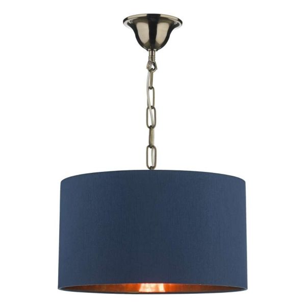 Lampa wisząca Dar Lighting SP6575 + TIM6523 Timon 1 Light Antique Brass E27 Suspension With Chain