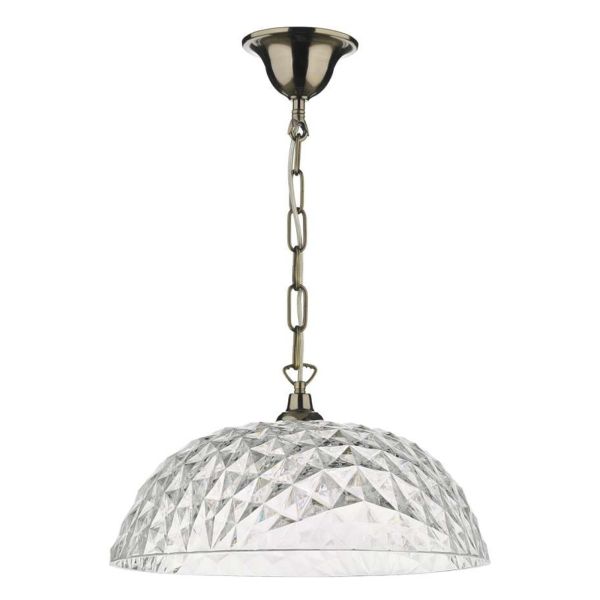 Lampa wisząca Dar Lighting SP6575 + TOB8608 Tobin 1 Light Antique Brass E27 Suspension With Chain