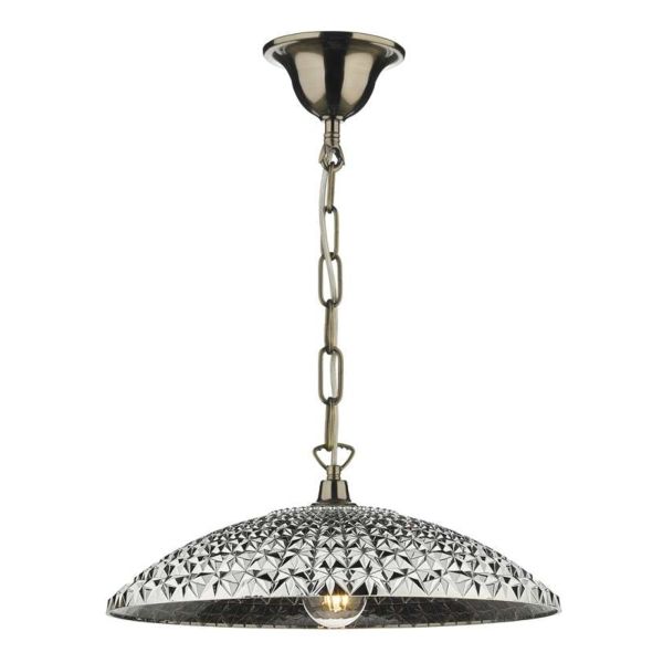 Підвісний світильник Dar Lighting SP6575 + YAT6510 Yatima 1 Light Antique Brass E27 Suspension With Chain