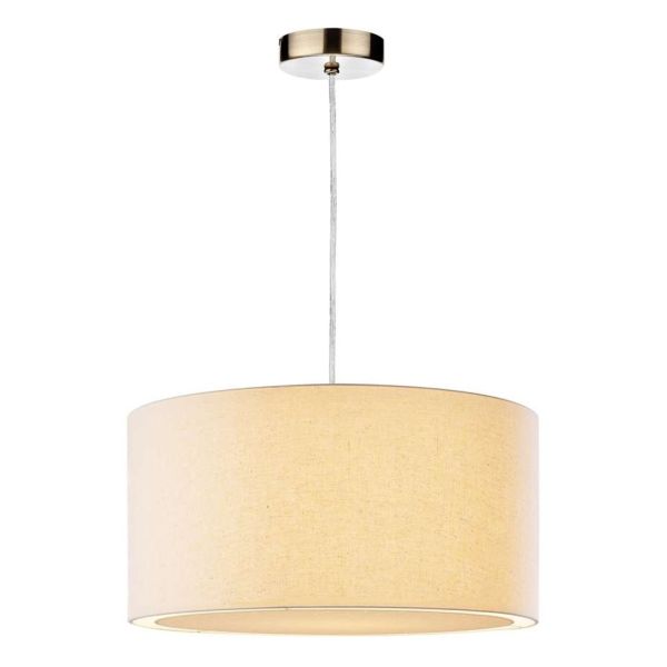 Підвісний світильник Dar Lighting SP67 + EDW6533 Edward 1 Light Antique Brass E27 Suspension With Clear Cable