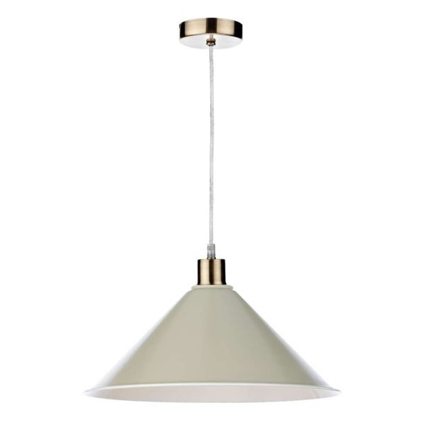 Lampa wisząca Dar Lighting SP67 + KIN6501 Kinsley 1 Light Antique Brass E27 Suspension With Clear Cable