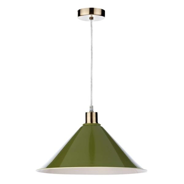 Lampa wisząca Dar Lighting SP67 + KIN6524 Kinsley 1 Light Antique Brass E27 Suspension With Clear Cable