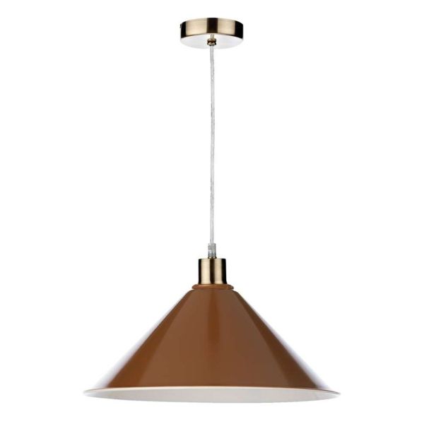 Lampa wisząca Dar Lighting SP67 + KIN6531 Kinsley 1 Light Antique Brass E27 Suspension With Clear Cable