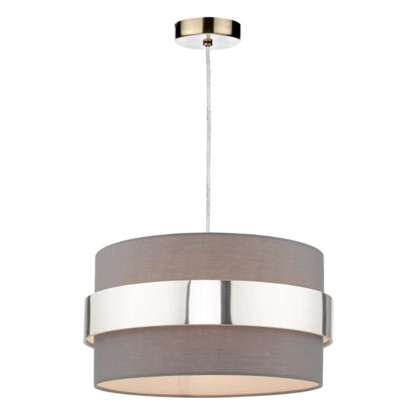 Підвісний світильник Dar Lighting SP67 + OKI6539 1 Light Antique Brass E27 Suspension With Clear Cable