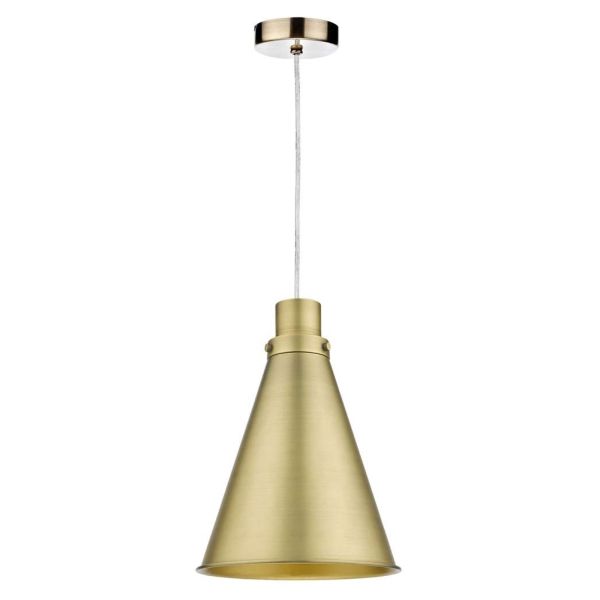 Lampa wisząca Dar Lighting SP67 + POT8642 Potter 1 Light Antique Brass E27 Suspension With Clear Cable