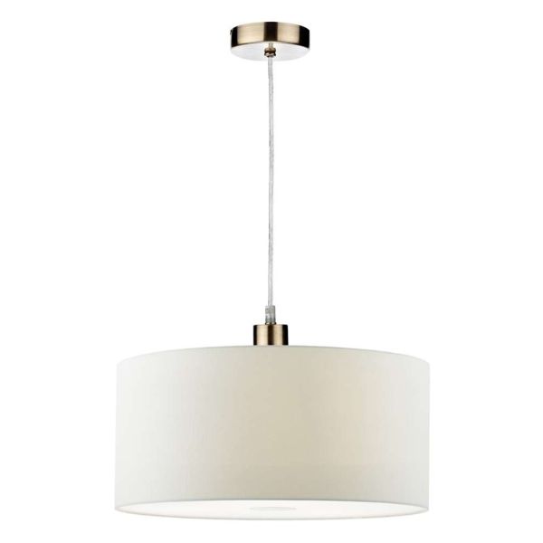 Підвісний світильник Dar Lighting SP67 + RON652 Ronda 1 Light Antique Brass E27 Suspension With Clear Cable