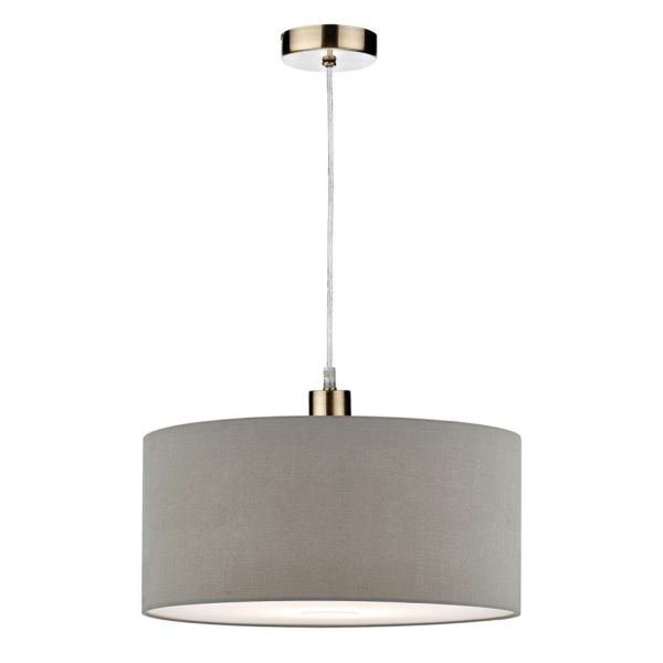 Підвісний світильник Dar Lighting SP67 + RON6539 Ronda 1 Light Antique Brass E27 Suspension With Clear Cable