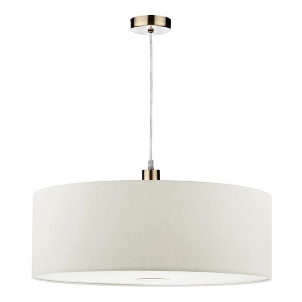 Підвісний світильник Dar Lighting SP67 + RON862 Ronda 1 Light Antique Brass E27 Suspension With Clear Cable