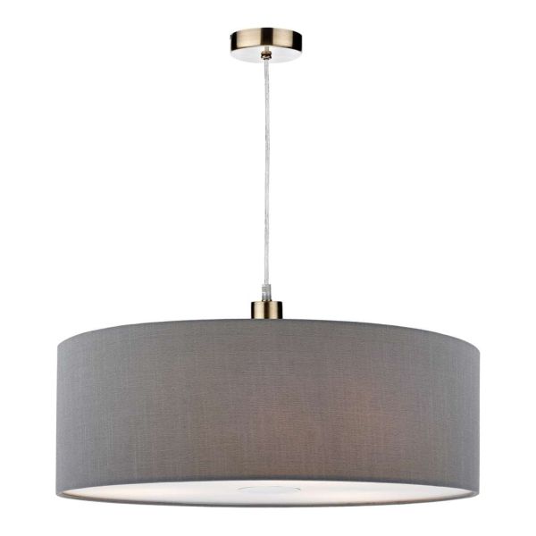 Підвісний світильник Dar Lighting SP67 + RON8639 Ronda 1 Light Antique Brass E27 Suspension With Clear Cable