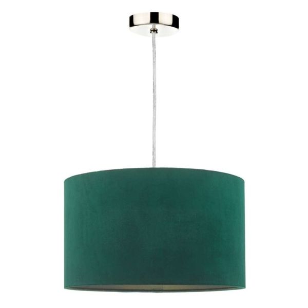 Lampa wisząca Dar Lighting SP68 + AKA6524 Akavia 1 Light Satin Chrome E27 Suspension With Clear Cable