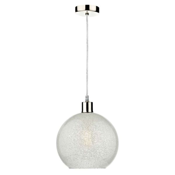 Lampa wisząca Dar Lighting SP68 + JAN652 Janna 1 Light Satin Chrome E27 Suspension With Clear Cable