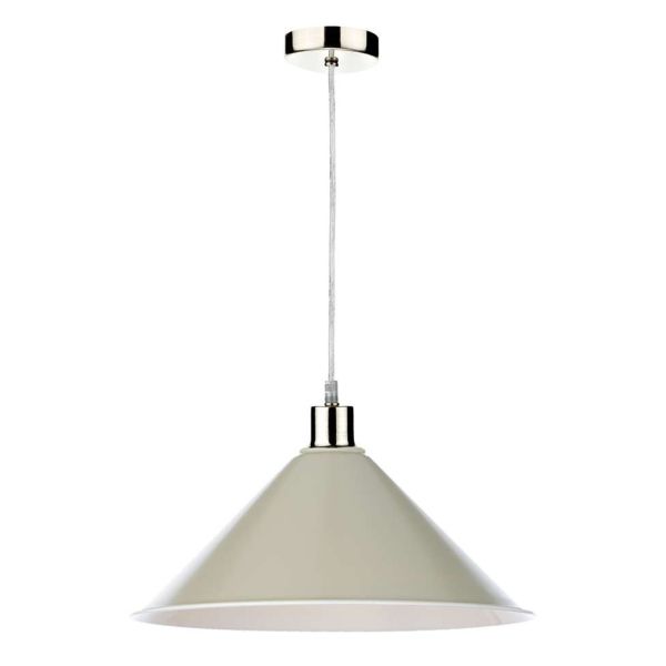 Lampa wisząca Dar Lighting SP68 + KIN6501 Kinsley 1 Light Satin Chrome E27 Suspension With Clear Cable