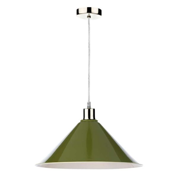 Підвісний світильник Dar Lighting SP68 + KIN6524 Kinsley 1 Light Satin Chrome E27 Suspension With Clear Cable