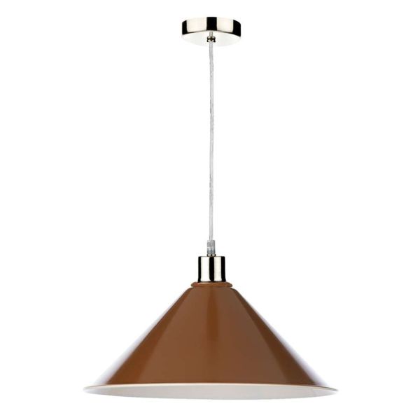 Lampa wisząca Dar Lighting SP68 + KIN6531 Kinsley 1 Light Satin Chrome E27 Suspension With Clear Cable