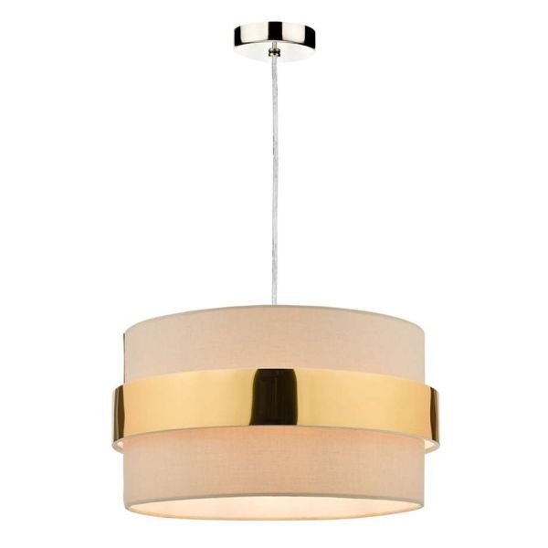 Підвісний світильник Dar Lighting SP68 + OKI6529 1 Light Satin Chrome E27 Suspension With Clear Cable