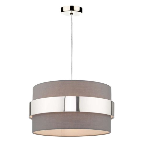 Підвісний світильник Dar Lighting SP68 + OKI6539 1 Light Satin Chrome E27 Suspension With Clear Cable