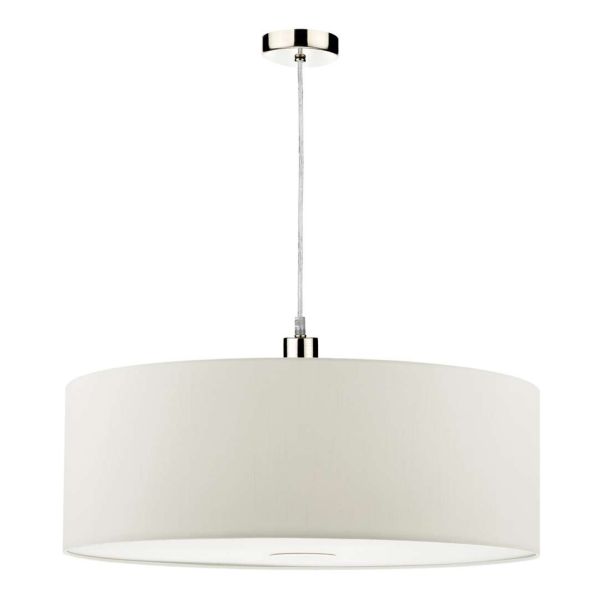 Підвісний світильник Dar Lighting SP68 + RON862 Ronda 1 Light Satin Chrome E27 Suspension With Clear Cable