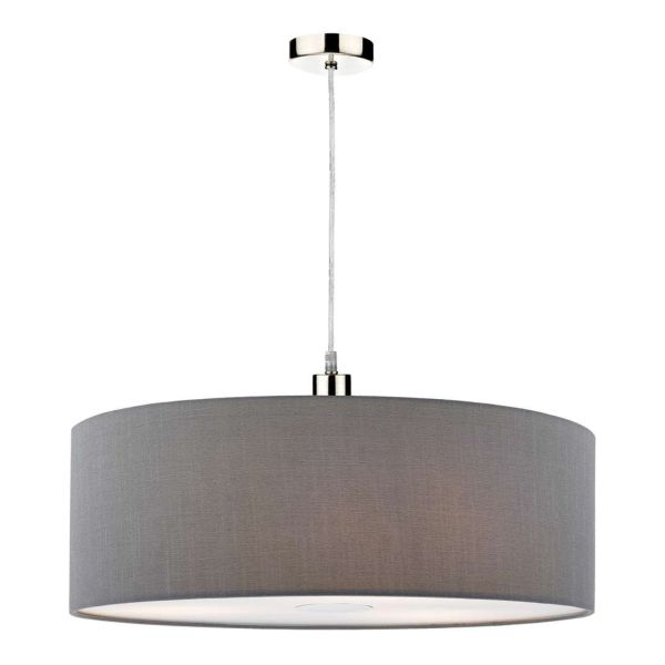 Підвісний світильник Dar Lighting SP68 + RON8639 Ronda 1 Light Satin Chrome E27 Suspension With Clear Cable