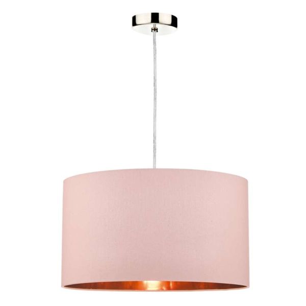 Lampa wisząca Dar Lighting SP68 + TIM6503 Timon 1 Light Satin Chrome E27 Suspension With Clear Cable