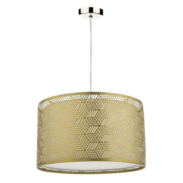 Підвісний світильник Dar Lighting SP68 + TIN6535 Tino 1 Light Satin Chrome E27 Suspension With Clear Cable