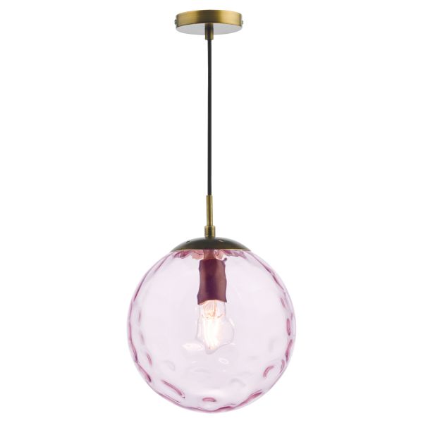 Підвісний світильник Dar Lighting SP70-RIP8803 Ripple Pendant Bronze and Pink Glass