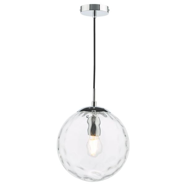Підвісний світильник Dar Lighting SP71-RIP8808 Ripple Pendant Polished Chrome & Clear Glass